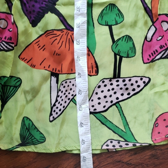 Farm Rio Lime Green Psychedelic Mushroom Midi Dress Size Medium Boho Festival - Picture 10 of 11